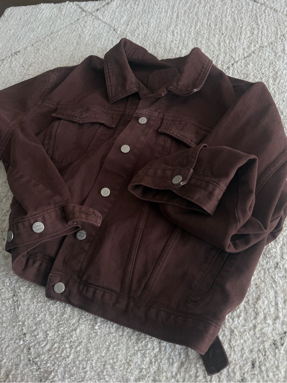 Men's Classic Brown Denim Jacket - Casual Button-Up